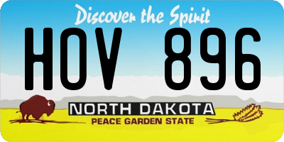 ND license plate HOV896