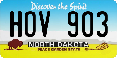 ND license plate HOV903