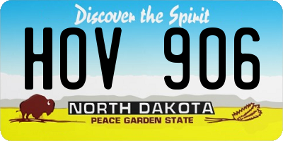 ND license plate HOV906