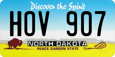 ND license plate HOV907