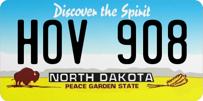 ND license plate HOV908