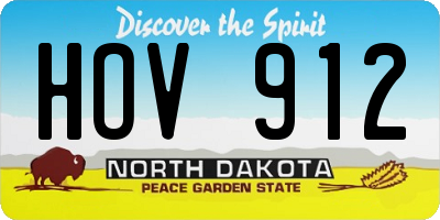 ND license plate HOV912