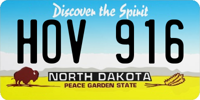 ND license plate HOV916