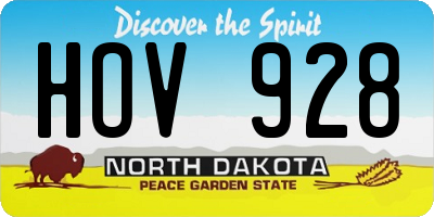 ND license plate HOV928