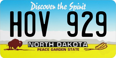 ND license plate HOV929
