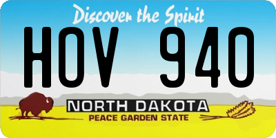 ND license plate HOV940