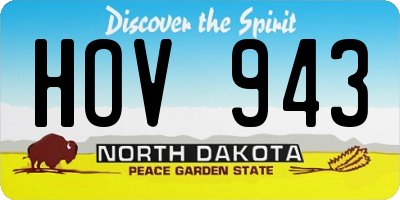 ND license plate HOV943