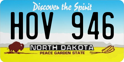 ND license plate HOV946