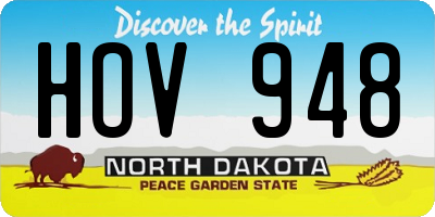 ND license plate HOV948