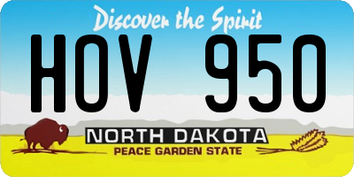 ND license plate HOV950