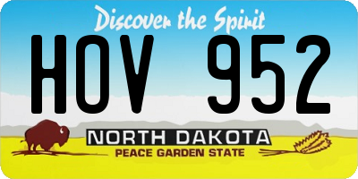 ND license plate HOV952