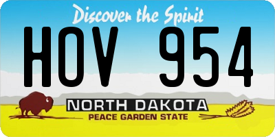 ND license plate HOV954