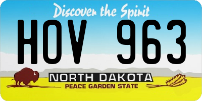 ND license plate HOV963