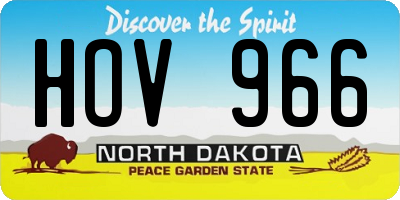 ND license plate HOV966