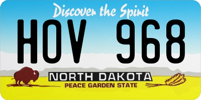 ND license plate HOV968