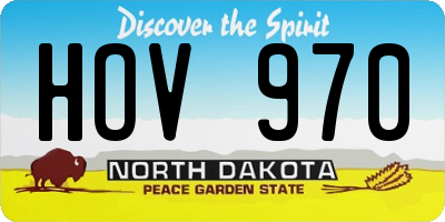 ND license plate HOV970