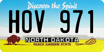 ND license plate HOV971