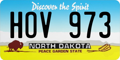 ND license plate HOV973