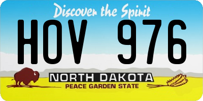 ND license plate HOV976