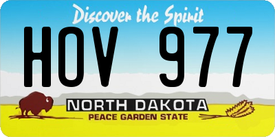 ND license plate HOV977