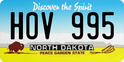 ND license plate HOV995