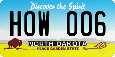 ND license plate HOW006