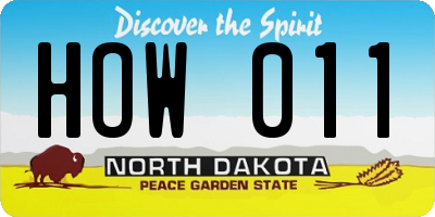 ND license plate HOW011