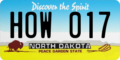 ND license plate HOW017
