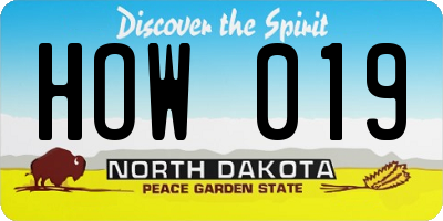 ND license plate HOW019