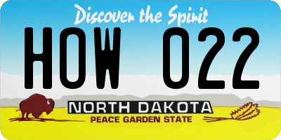 ND license plate HOW022