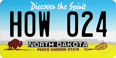 ND license plate HOW024