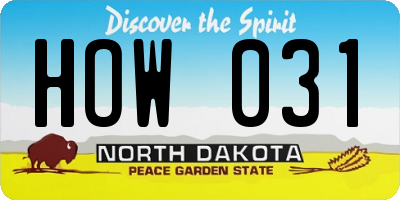 ND license plate HOW031