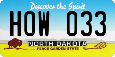 ND license plate HOW033