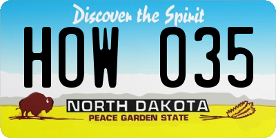 ND license plate HOW035