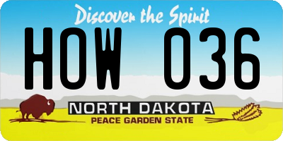ND license plate HOW036