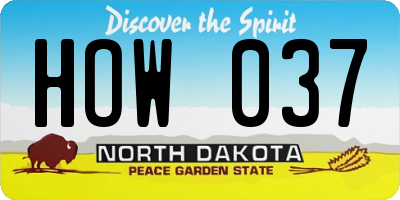 ND license plate HOW037