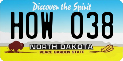 ND license plate HOW038