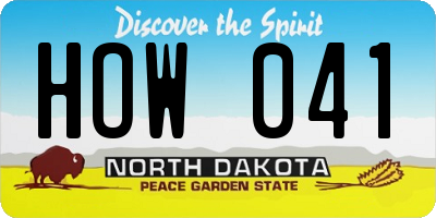 ND license plate HOW041