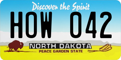 ND license plate HOW042