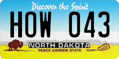 ND license plate HOW043