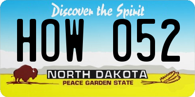 ND license plate HOW052