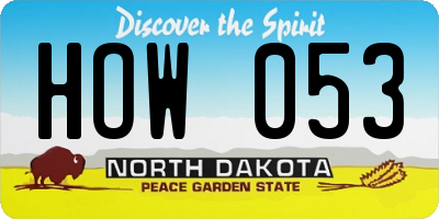ND license plate HOW053