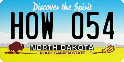 ND license plate HOW054