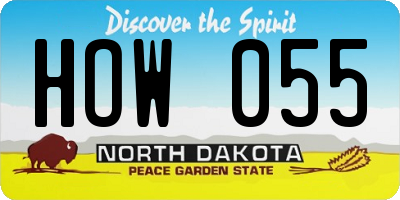 ND license plate HOW055