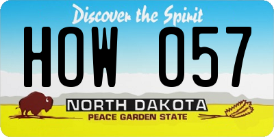 ND license plate HOW057