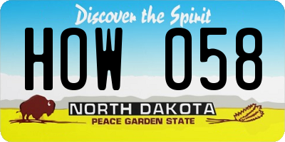 ND license plate HOW058