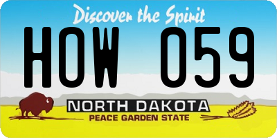 ND license plate HOW059