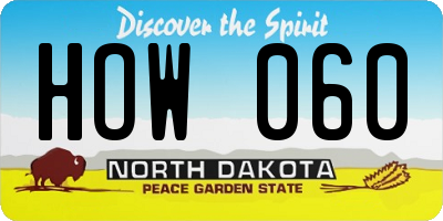 ND license plate HOW060