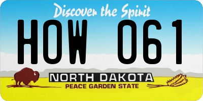 ND license plate HOW061