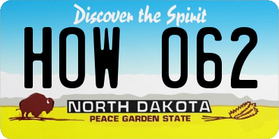 ND license plate HOW062